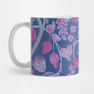 Chinese Baby Pink with Blue Floral Pattern - Hong Kong Summer Flowers Mug